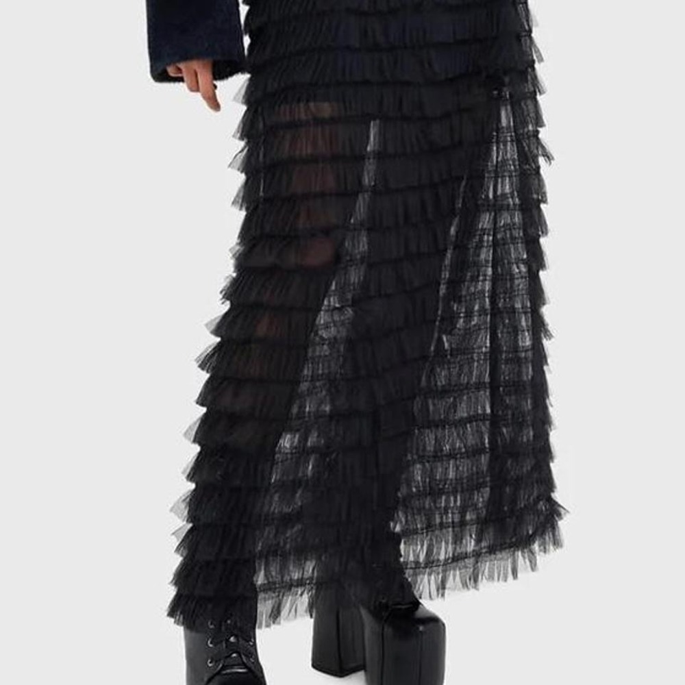 Killstar Victoriana Black Ruffle skirt size small